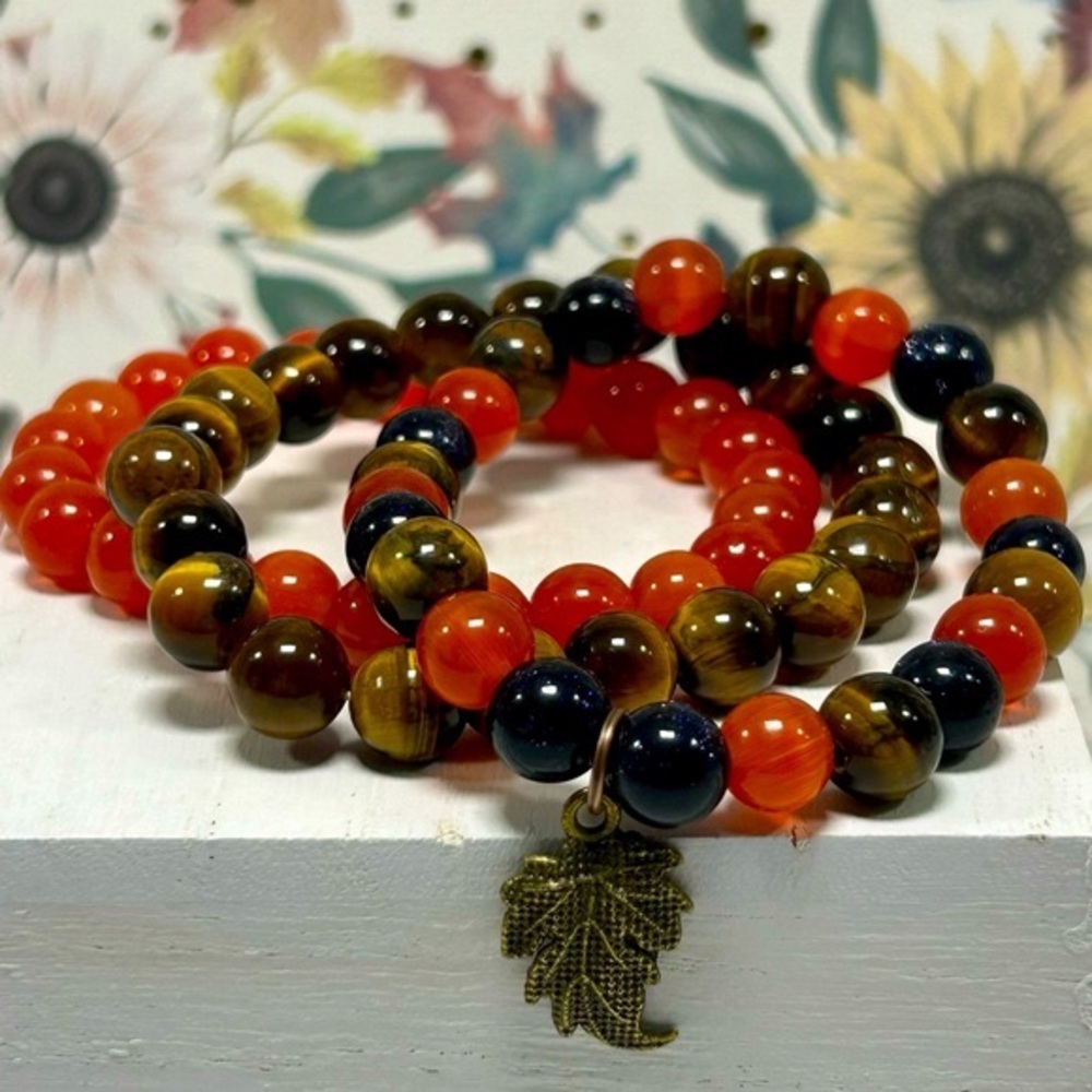 Handmade Autumn Leaf Bracelet Set!